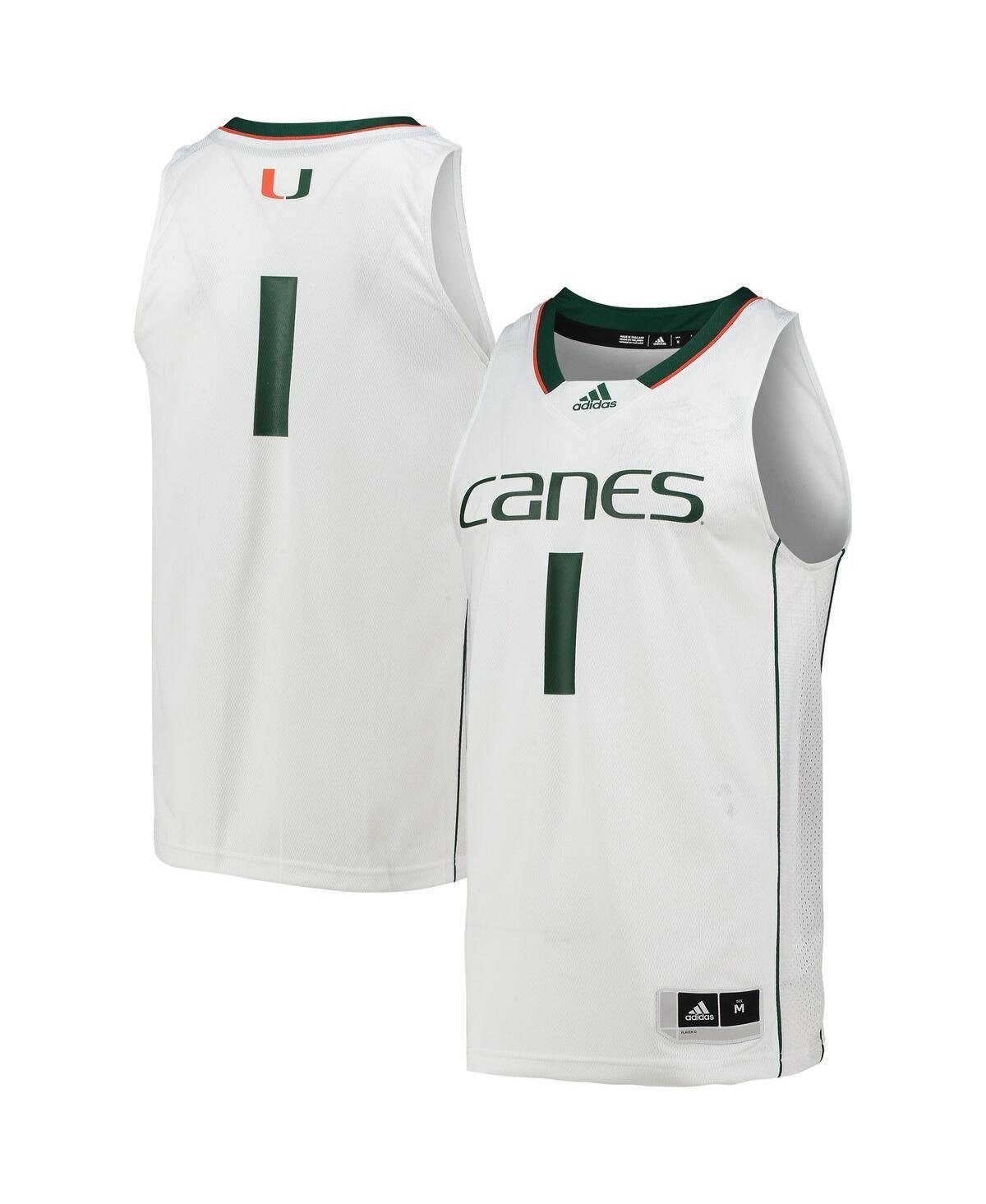 Mens adidas #1 Green Miami Hurricanes Swingman Basketball Jersey Product Image