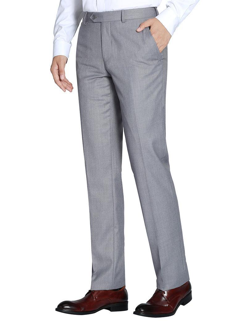 Dress Pants Regular Leg Un-Hemmed Bottoms in Gray Product Image