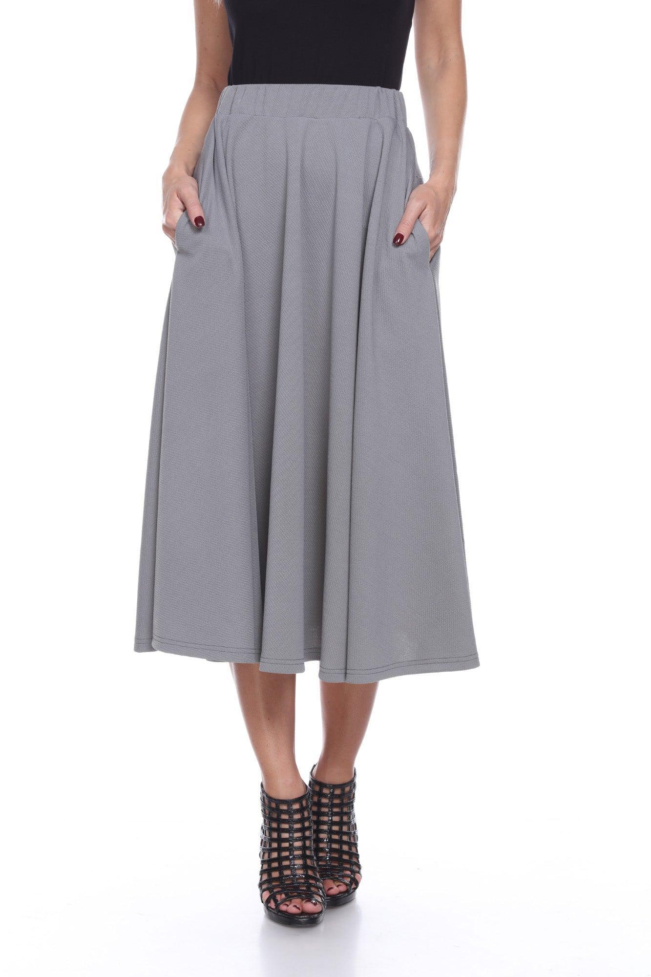 Flared Midi Skirt with pockets Product Image