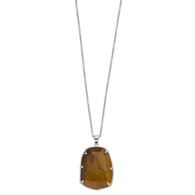 SIRI USA by TJM Sterling Silver Tigers Eye Statement Pendant Necklace, Womens Product Image