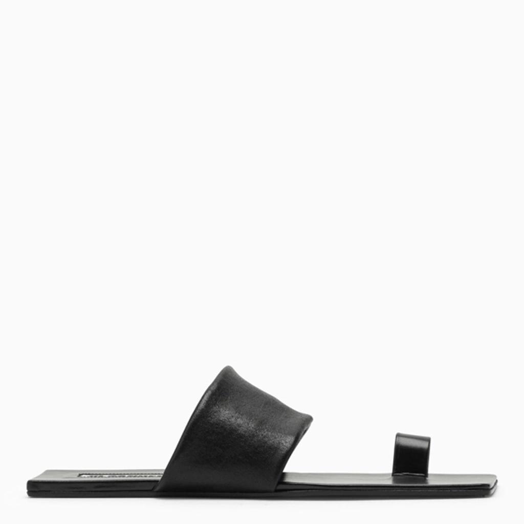 Black Leather Low Sandal Women product image