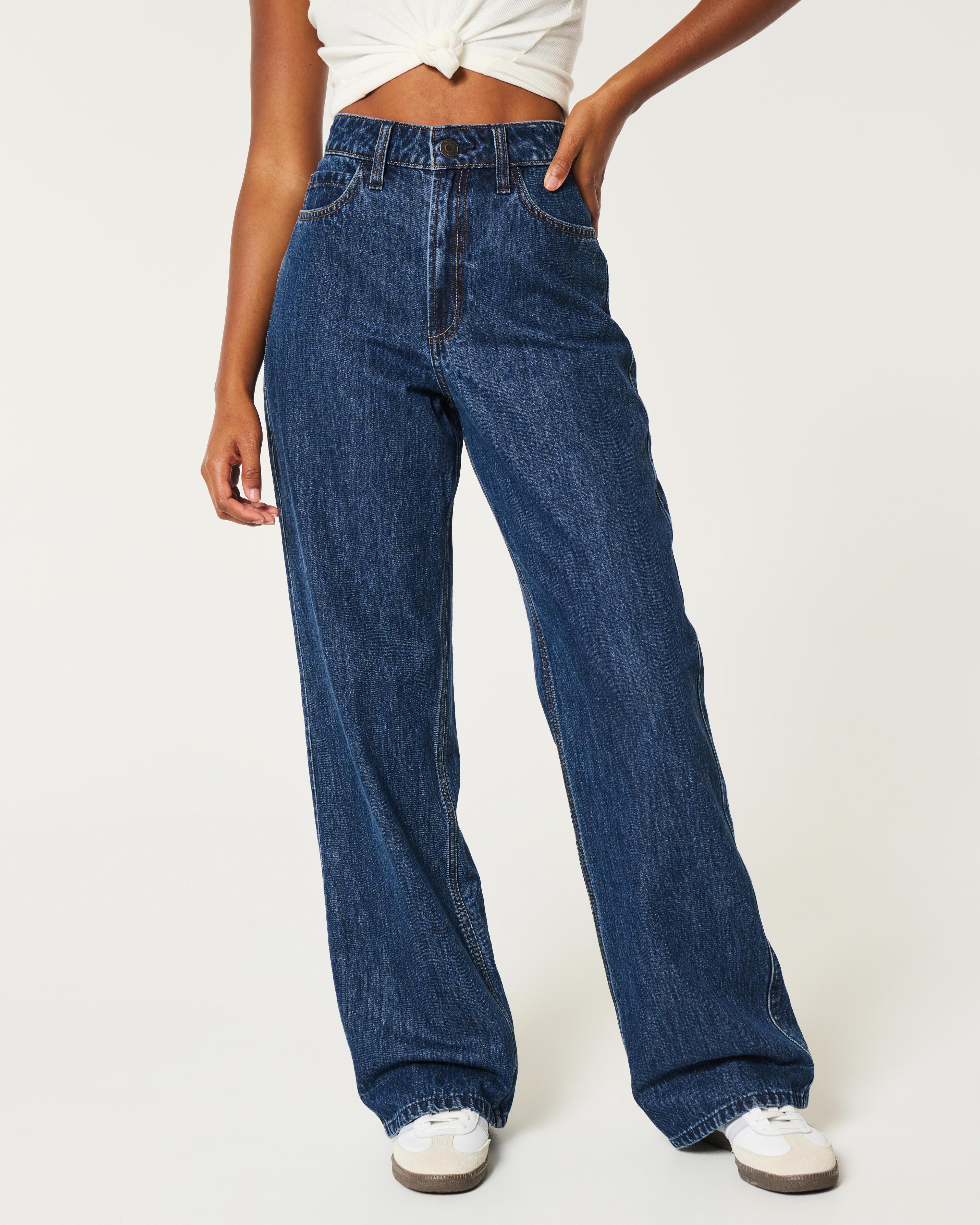 Ultra High-Rise Dark Wash Baggy Jean Product Image