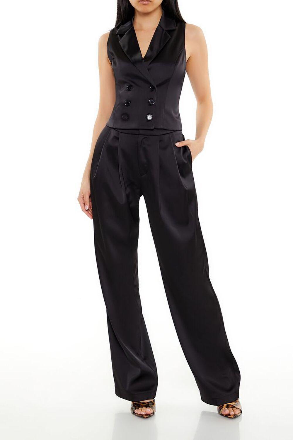 Satin Vest & Wide-Leg Pants Set | Forever 21 Product Image