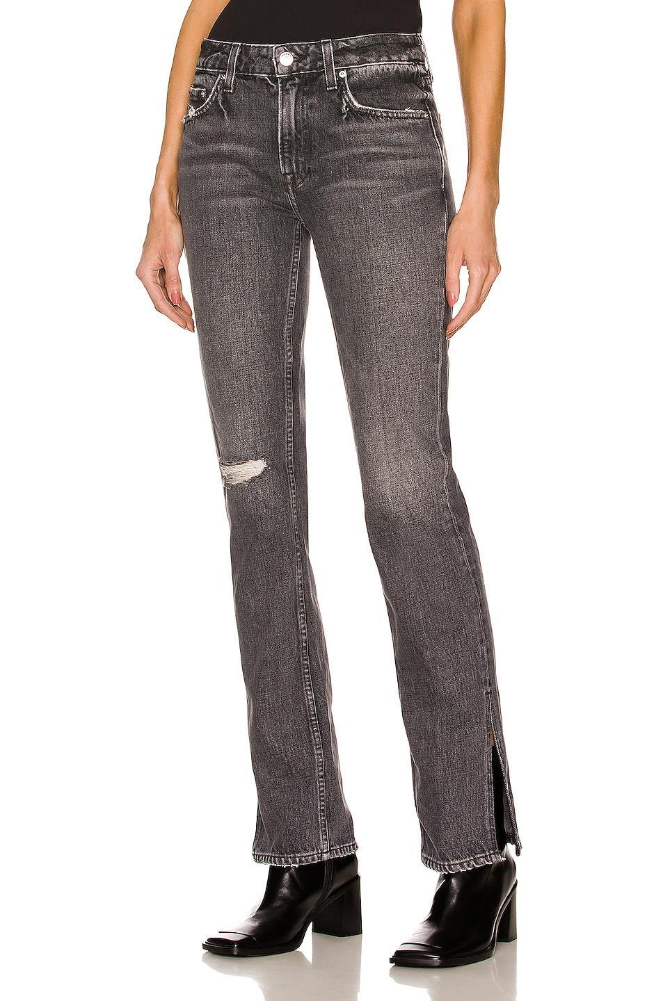 GRLFRND Hailey Low Rise Slim Boot in Empire State - Charcoal. Size 32 (also in 30, 31). Product Image