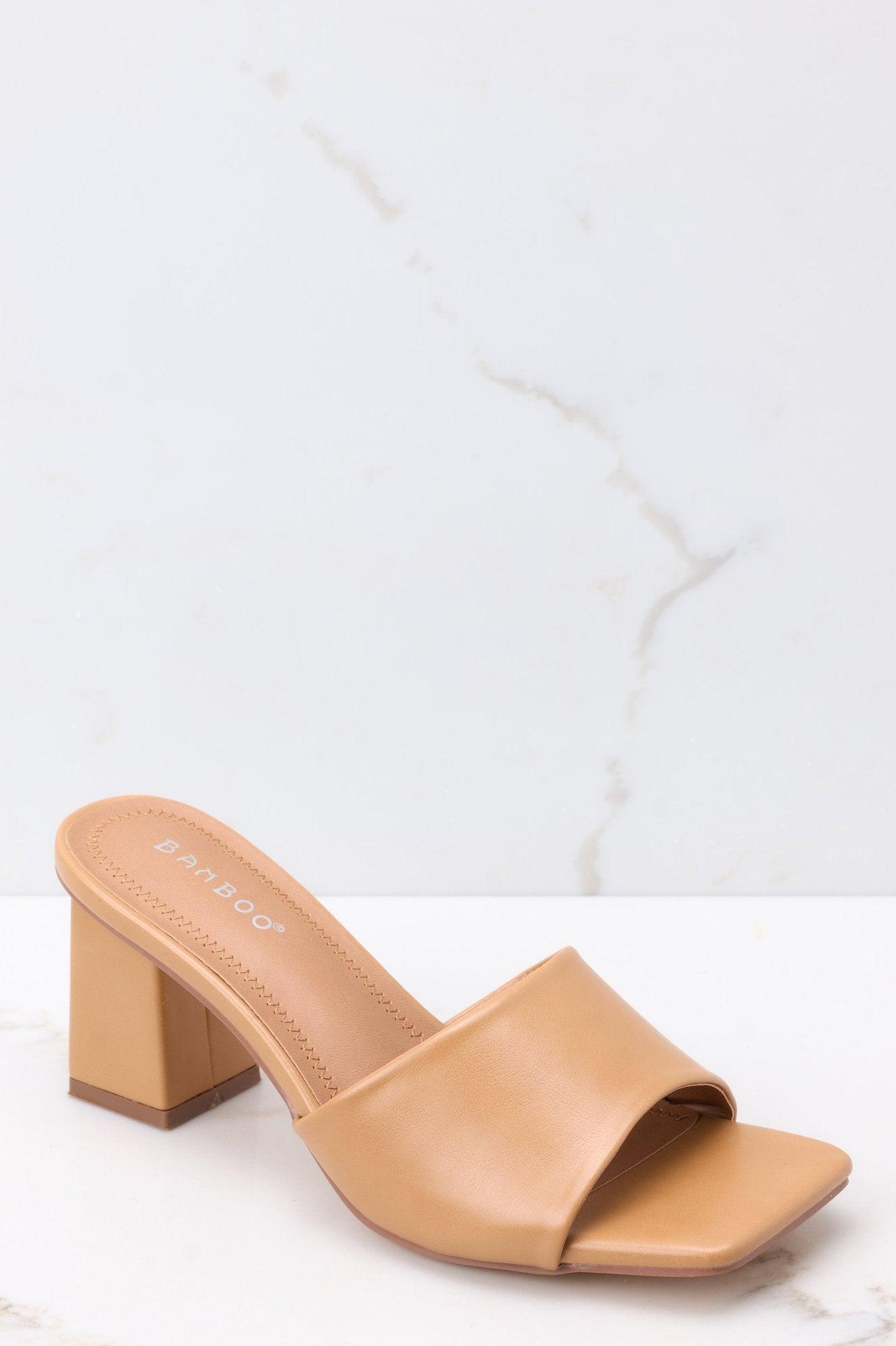 Come On Over Tan Block Heel Sandal Product Image