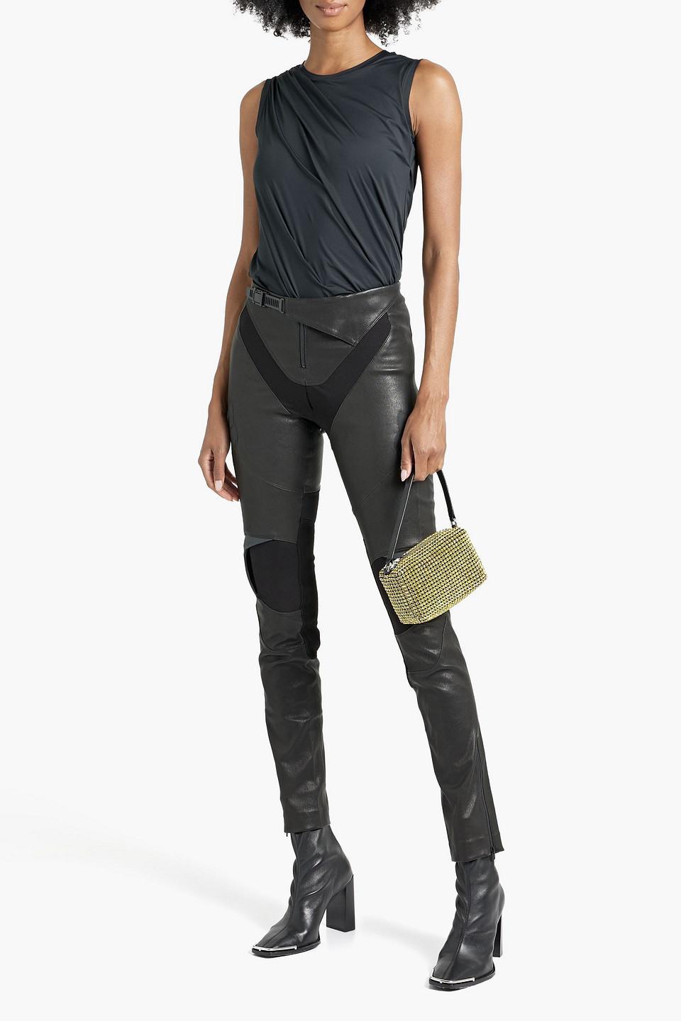 Jersey, Leather And Suede Skinny Pants In Black Product Image