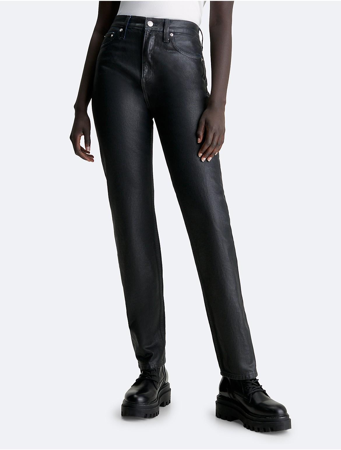 Calvin Klein Womens Authentic Slim Straight Fit Jeans - Black - 25 Product Image