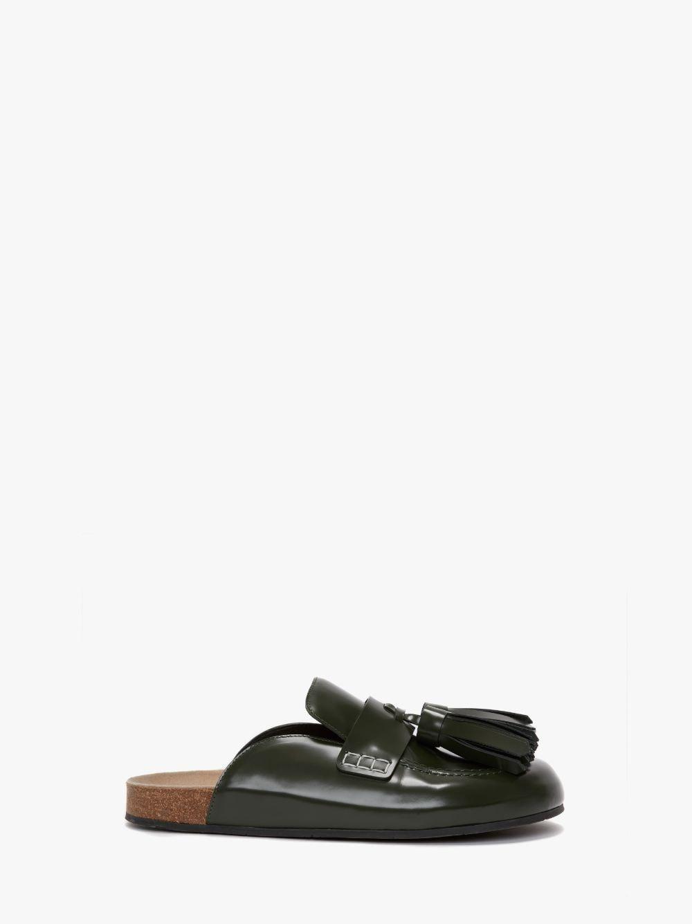 TASSEL LOAFER LEATHER MULES in green | JW Anderson US  Product Image