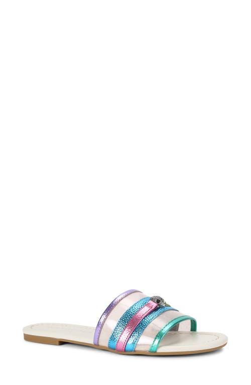 Kurt Geiger London Womens Southbank Eagle Head Detail Multicolor Strap Slide Sandals Product Image