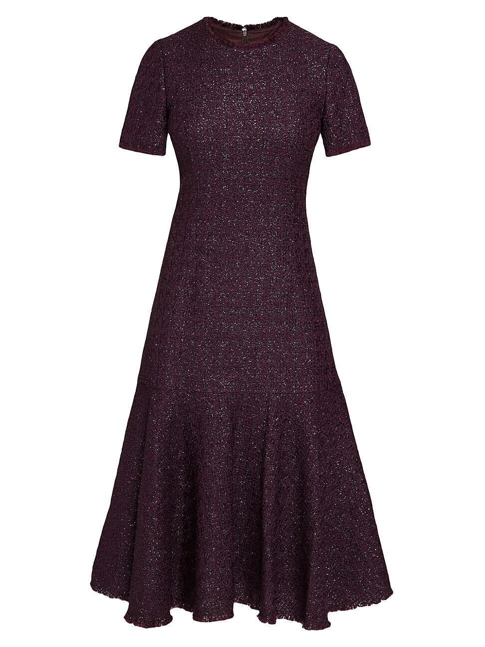 Womens Wool-Blend Tweed Midi-Dress product image