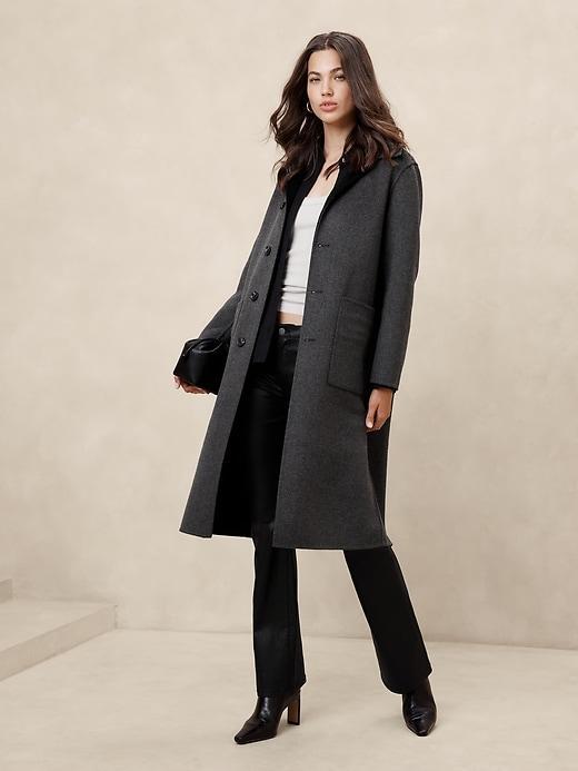 Reversible Double Face Wool-Blend Coat Product Image