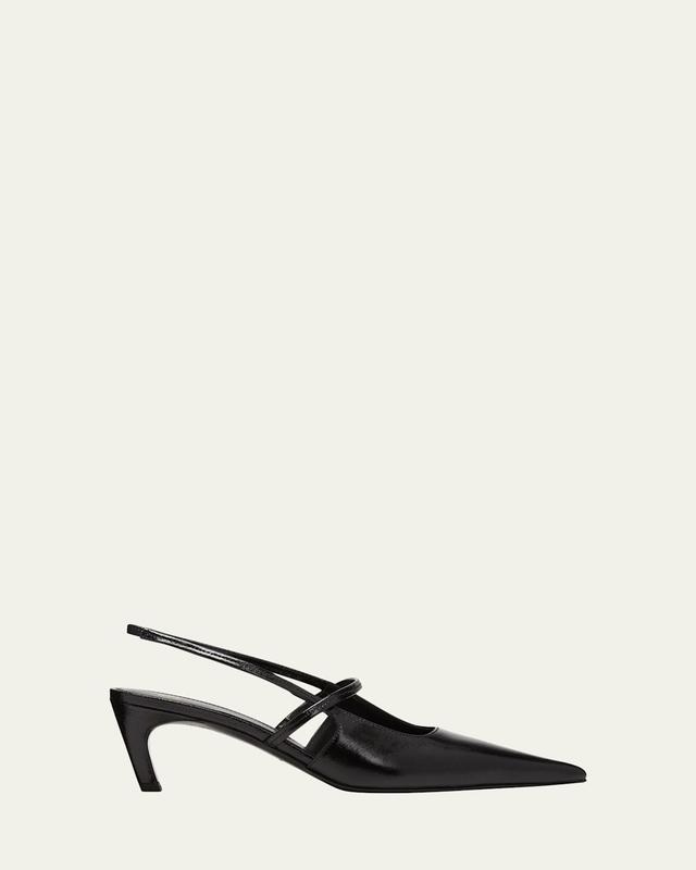 Sharp Leather Slingback Pumps Product Image