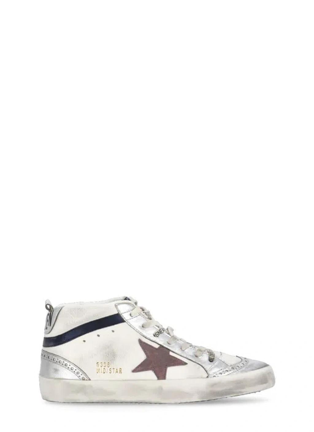 GOLDEN GOOSE Mid Star Leather Sneaker In White Product Image