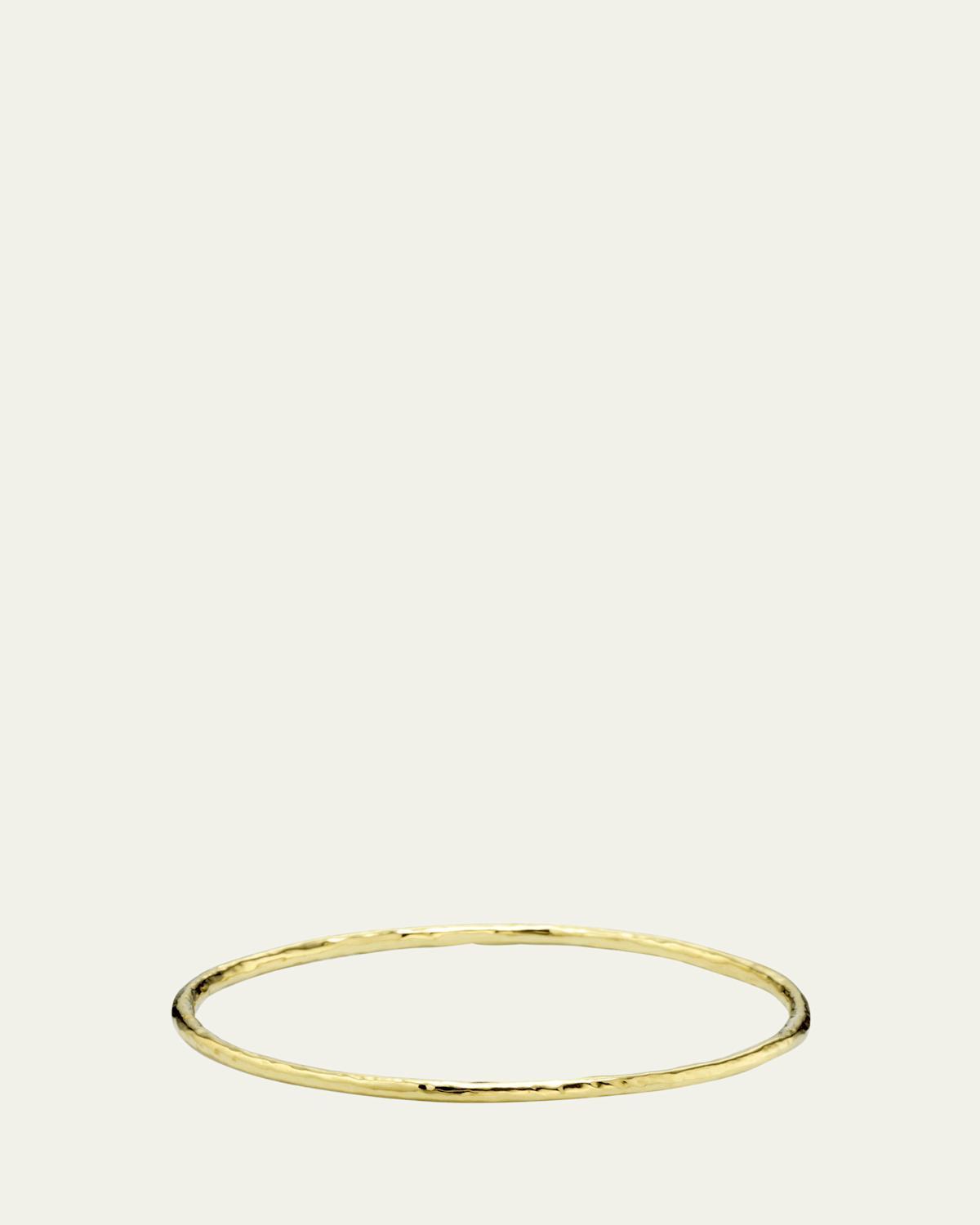 Womens Classico Thin 18K Yellow Gold Hammered Bangle Bracelet - Gold - Gold Product Image