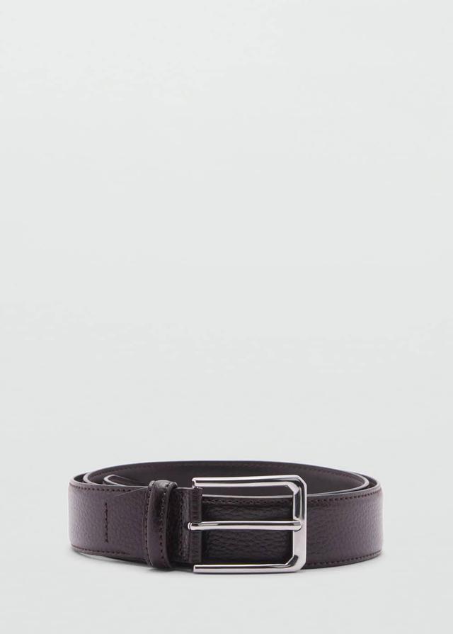 MANGO MAN - 100% tumbled leather belt brownMen Product Image