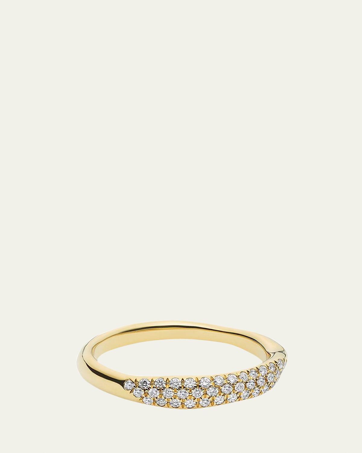 Squiggle Band Ring in 18K Gold with Diamonds Product Image