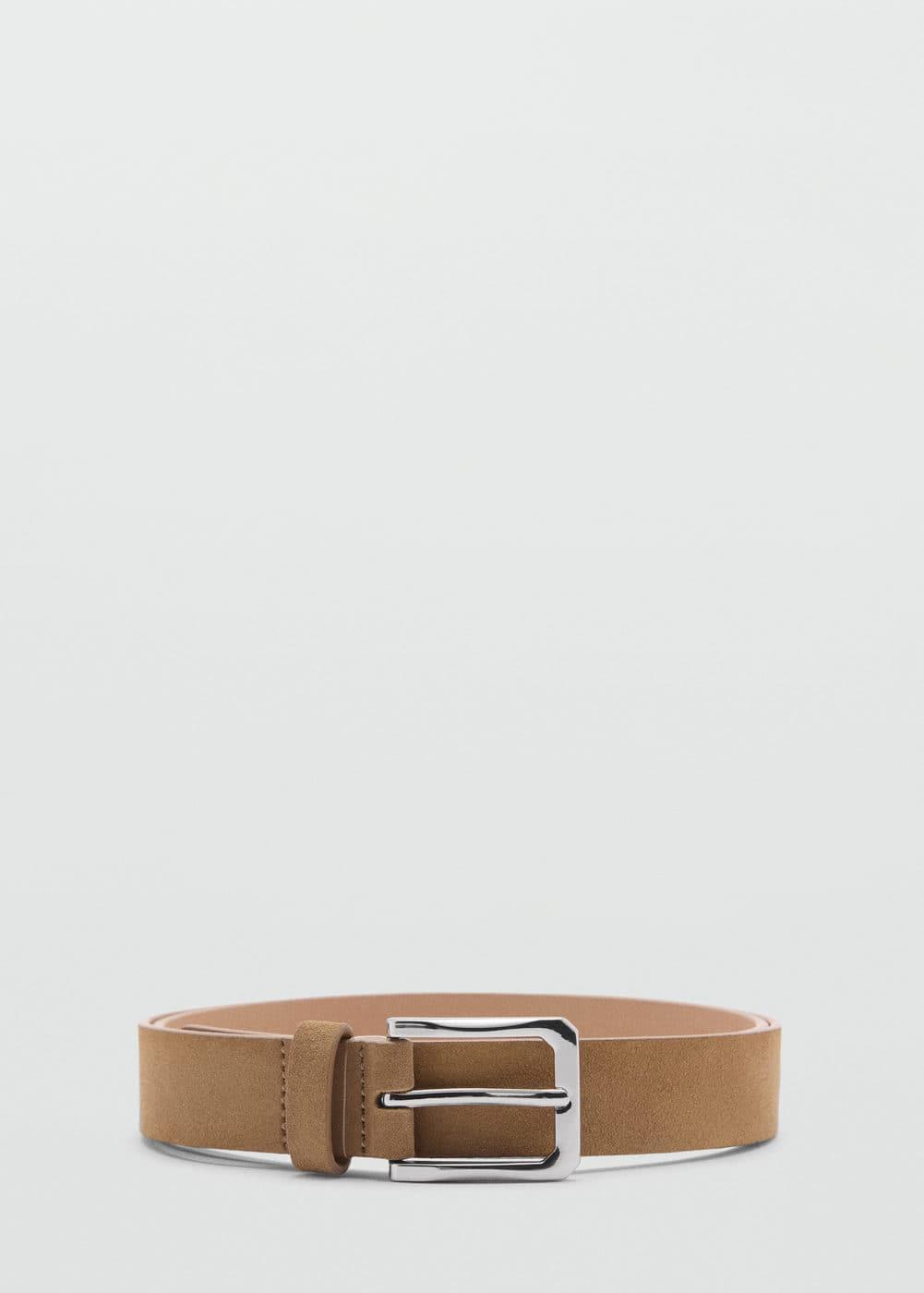 Suede leather belt - Men | MANGO USA Product Image