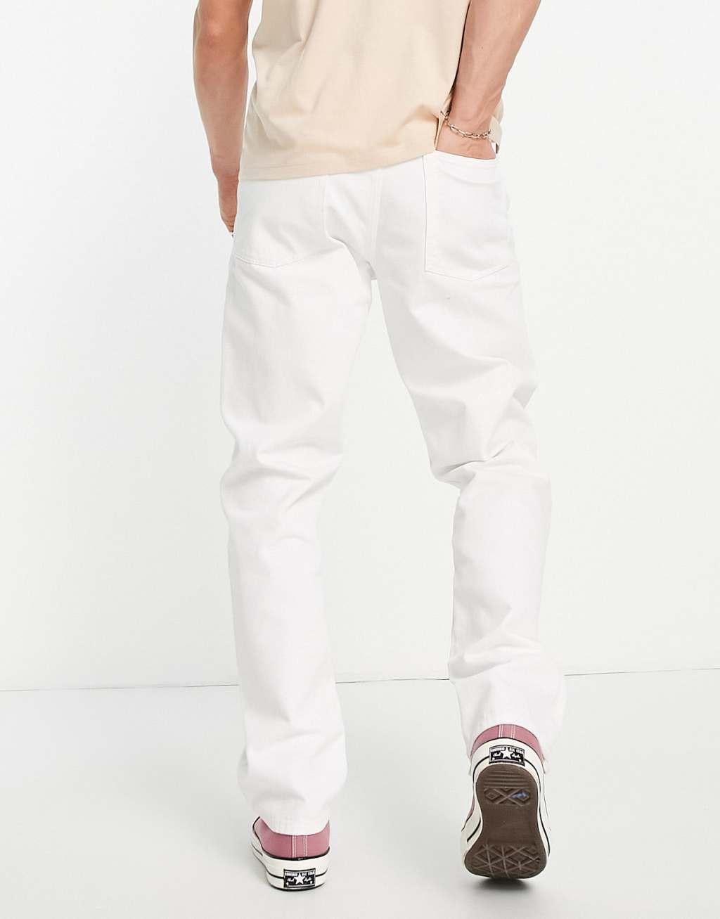 ASOS DESIGN straight leg jeans in white Product Image