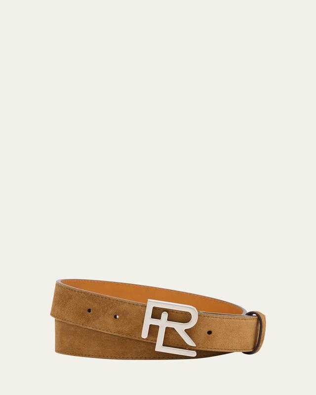 Ralph Lauren Purple Label RL Buckle Calf Suede Belt Product Image