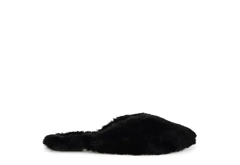 Journee Collection Sundown Womens Faux-Fur Slippers Grey Product Image