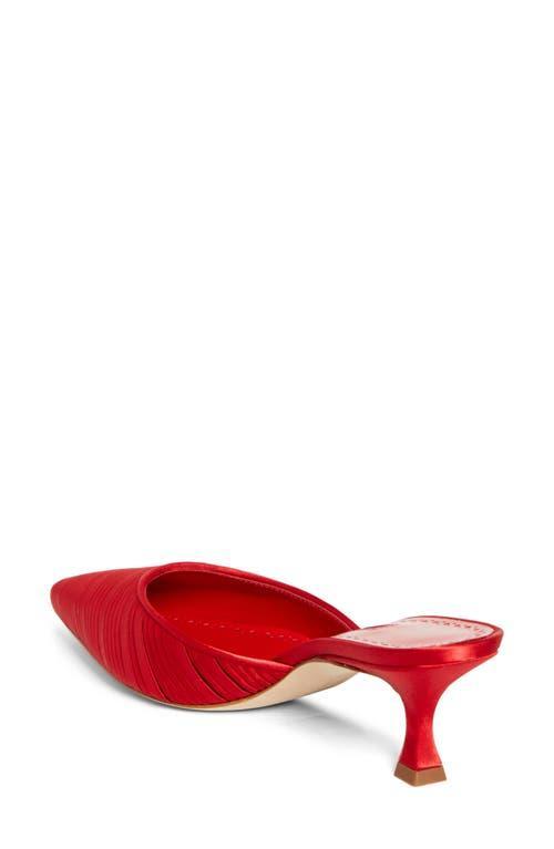 MANOLO BLAHNIK Carolyne Pleated Satin Mule Pumps In Red Product Image