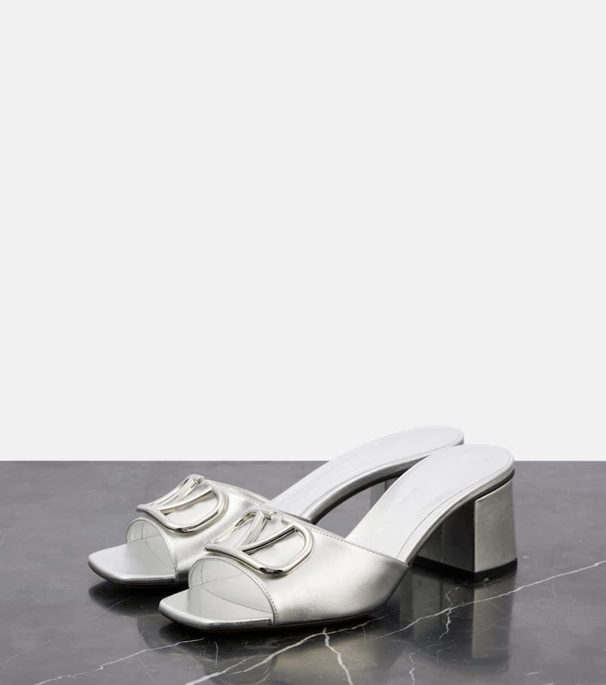 Pantoletten Vlogo Signature Aus Metallic-leder In Silver Product Image