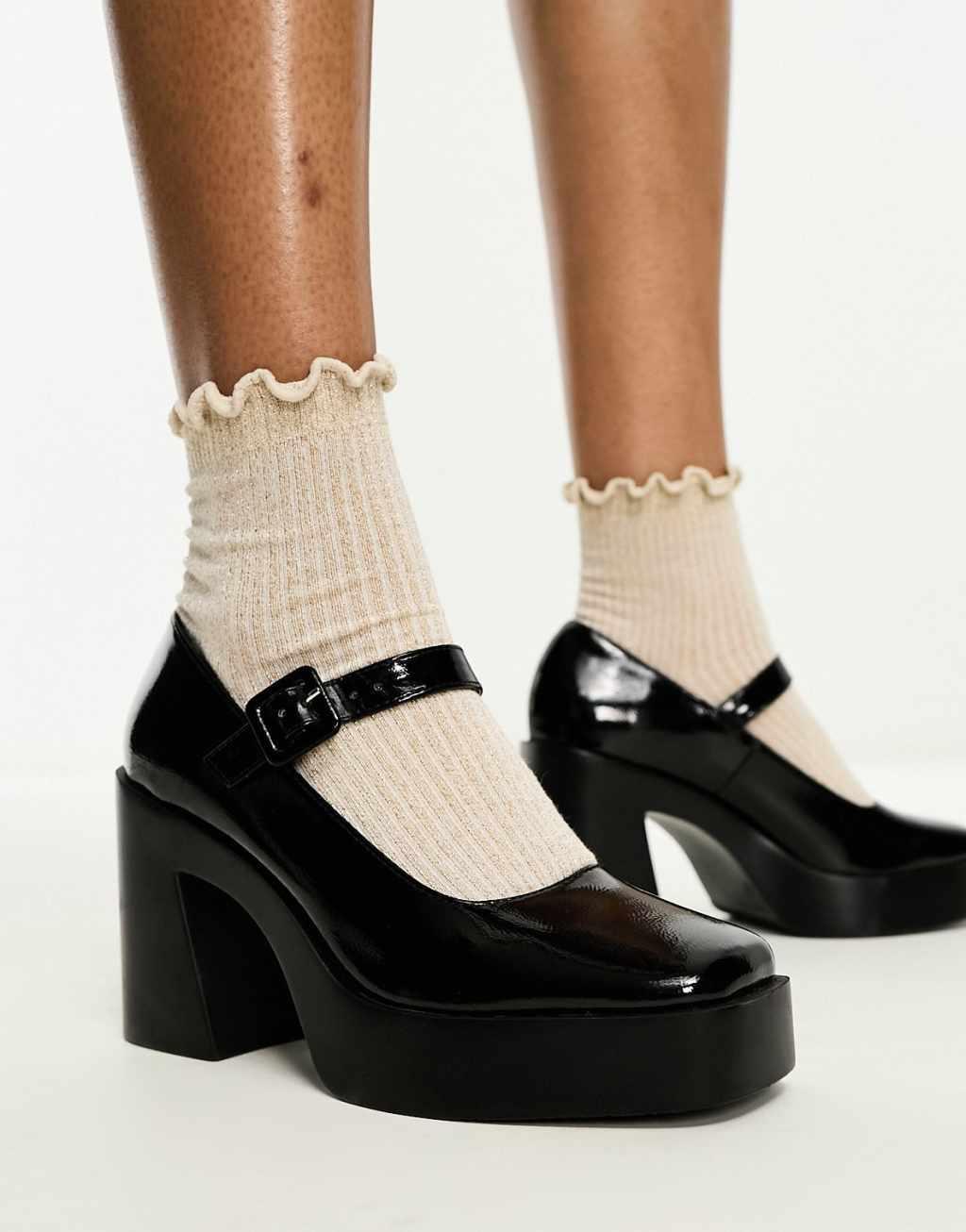 ASOS DESIGN Pound platform mary jane heeled shoes product image