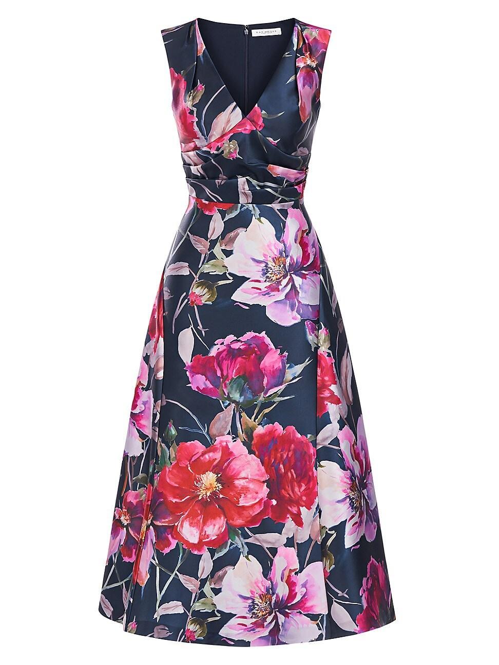 Womens Neva Floral Mikado Tea Midi-Dress Product Image