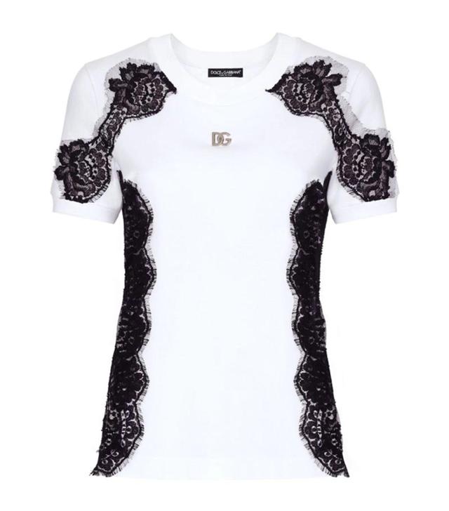 Lace-trim Logo T-shirt In Multi Product Image