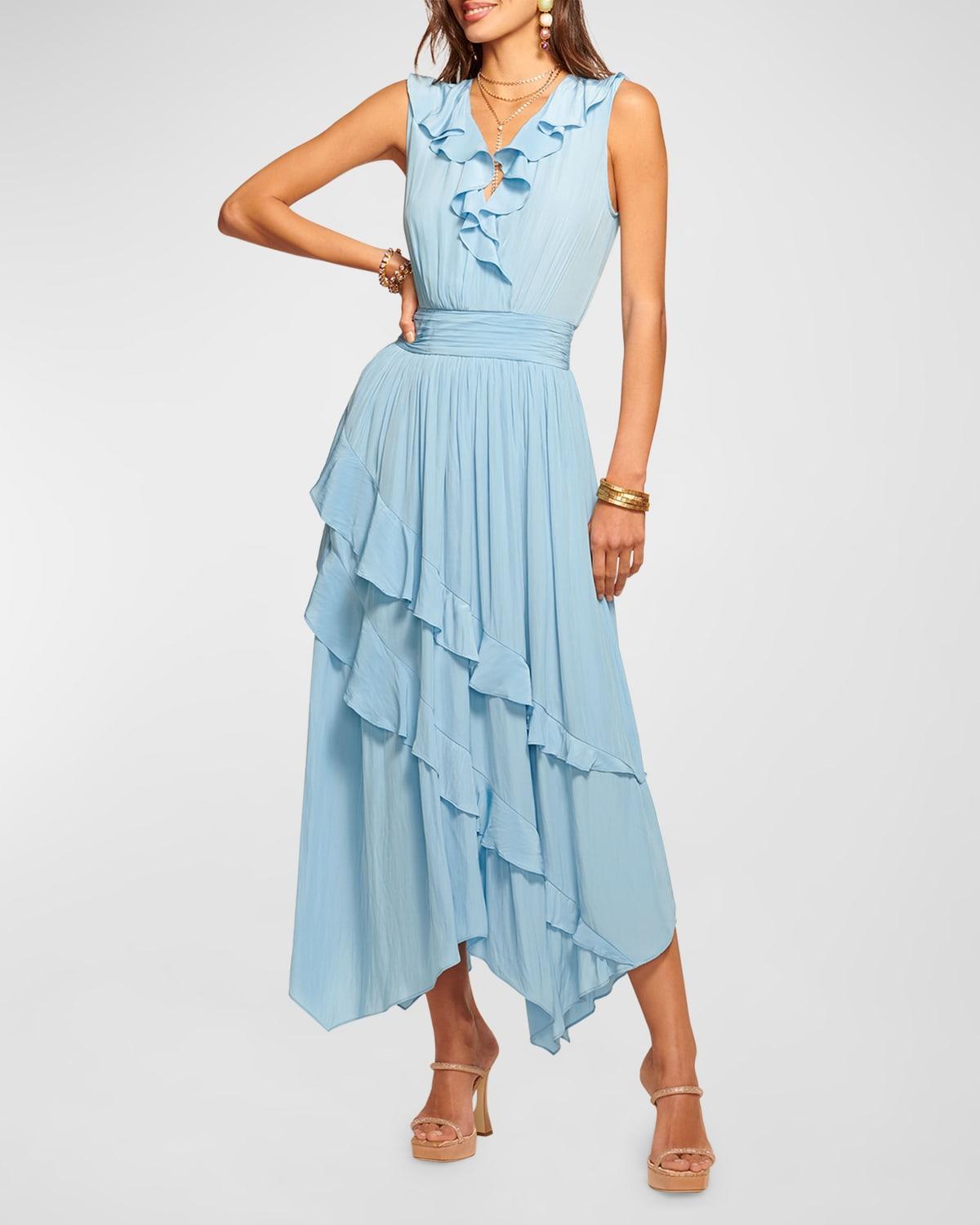 Hadlee Ruffled Sleeveless High-Low Maxi Dress Product Image