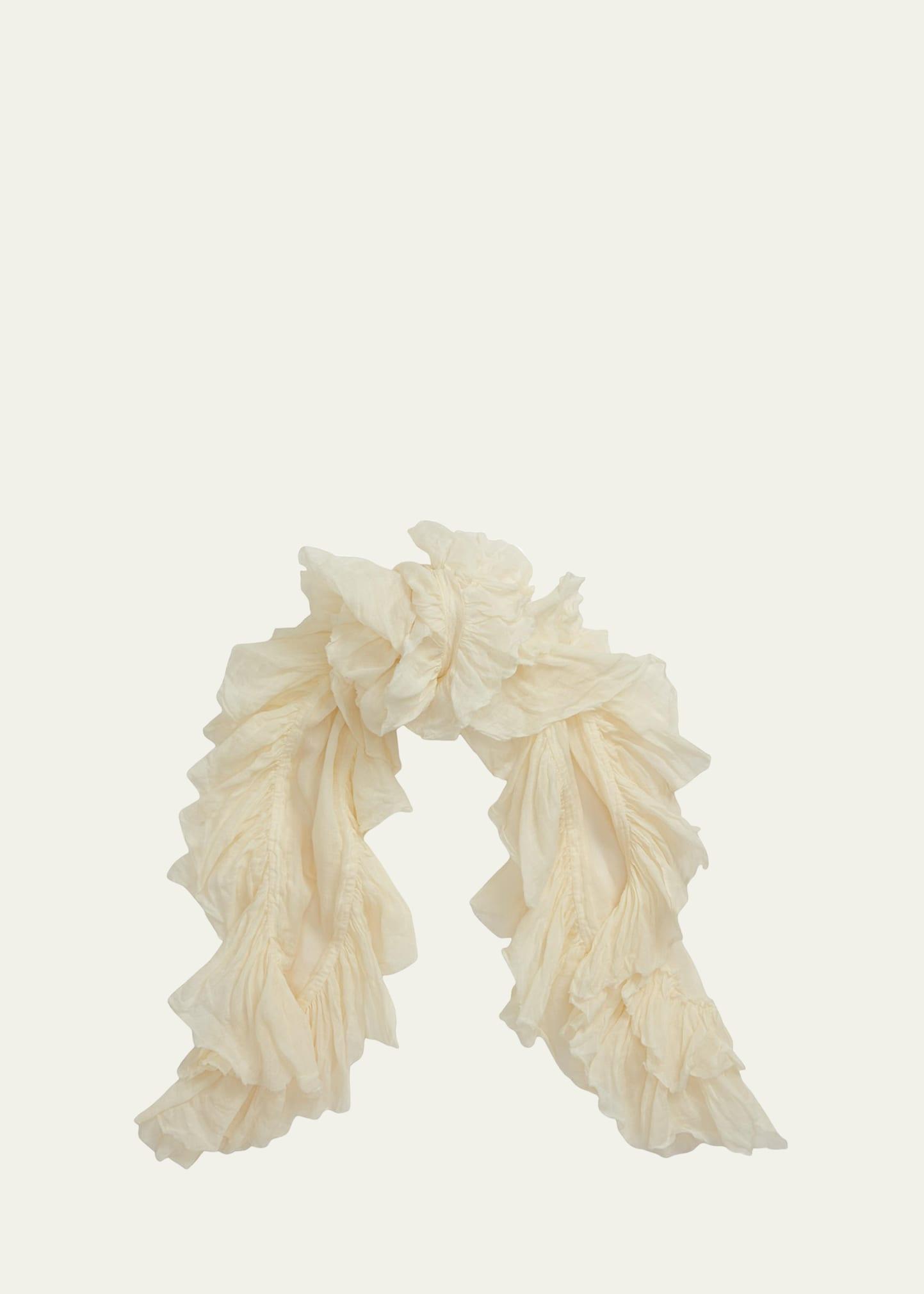 Womens Silk Organza Ruffle Scarf Product Image