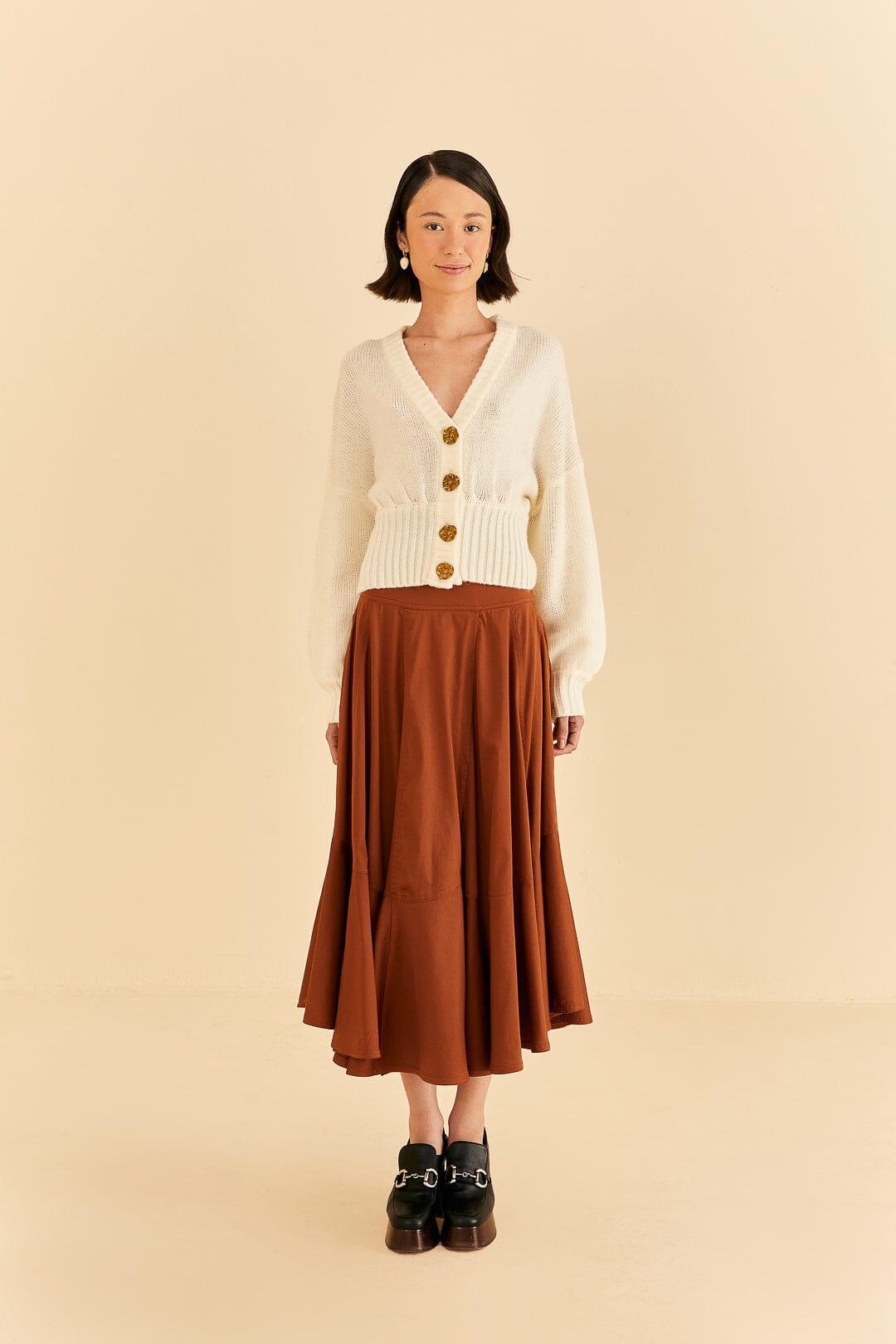 Caramel Ruffle Maxi Skirt Product Image