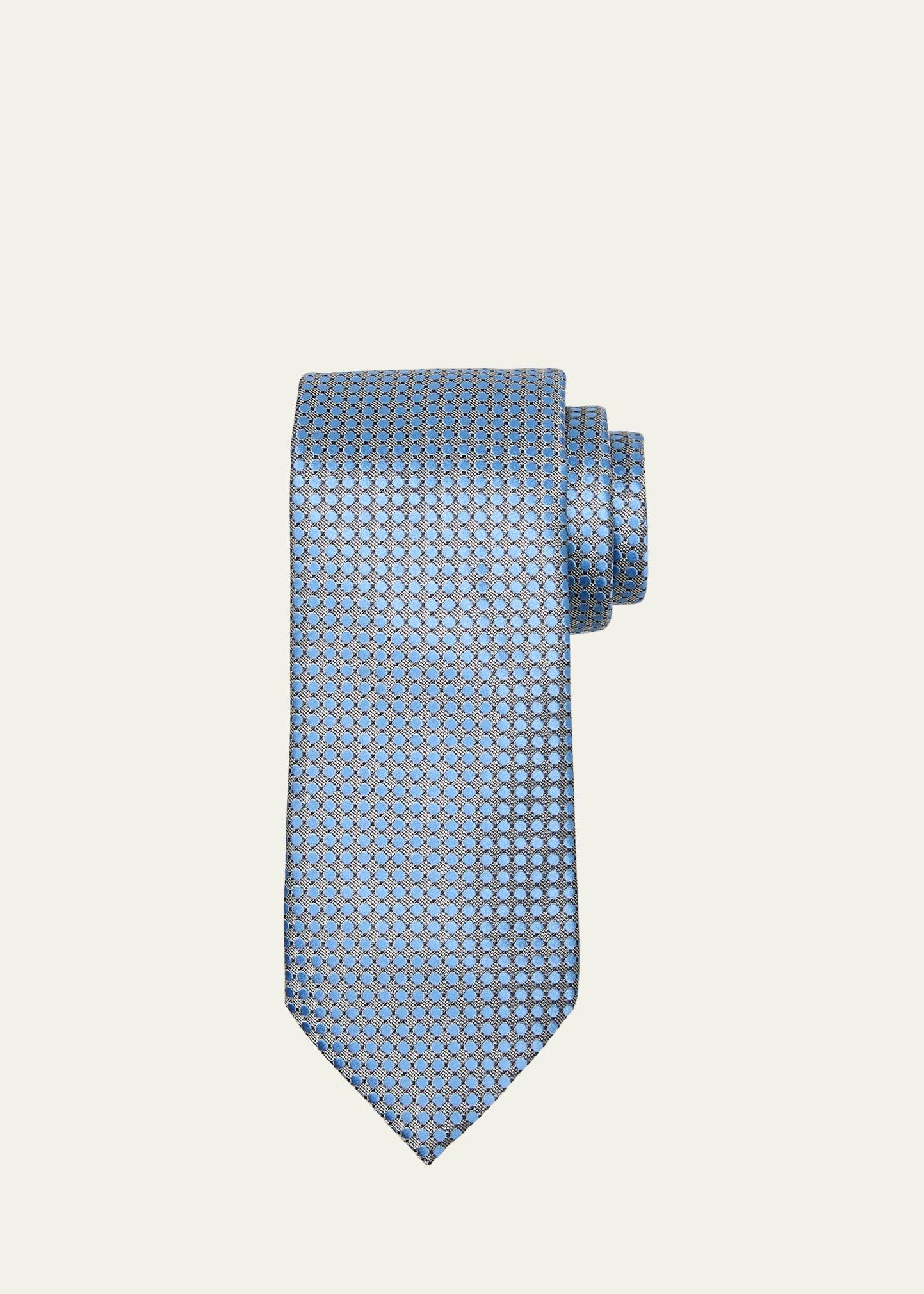 Mens Mulberry Silk Geometric Dots Tie Product Image