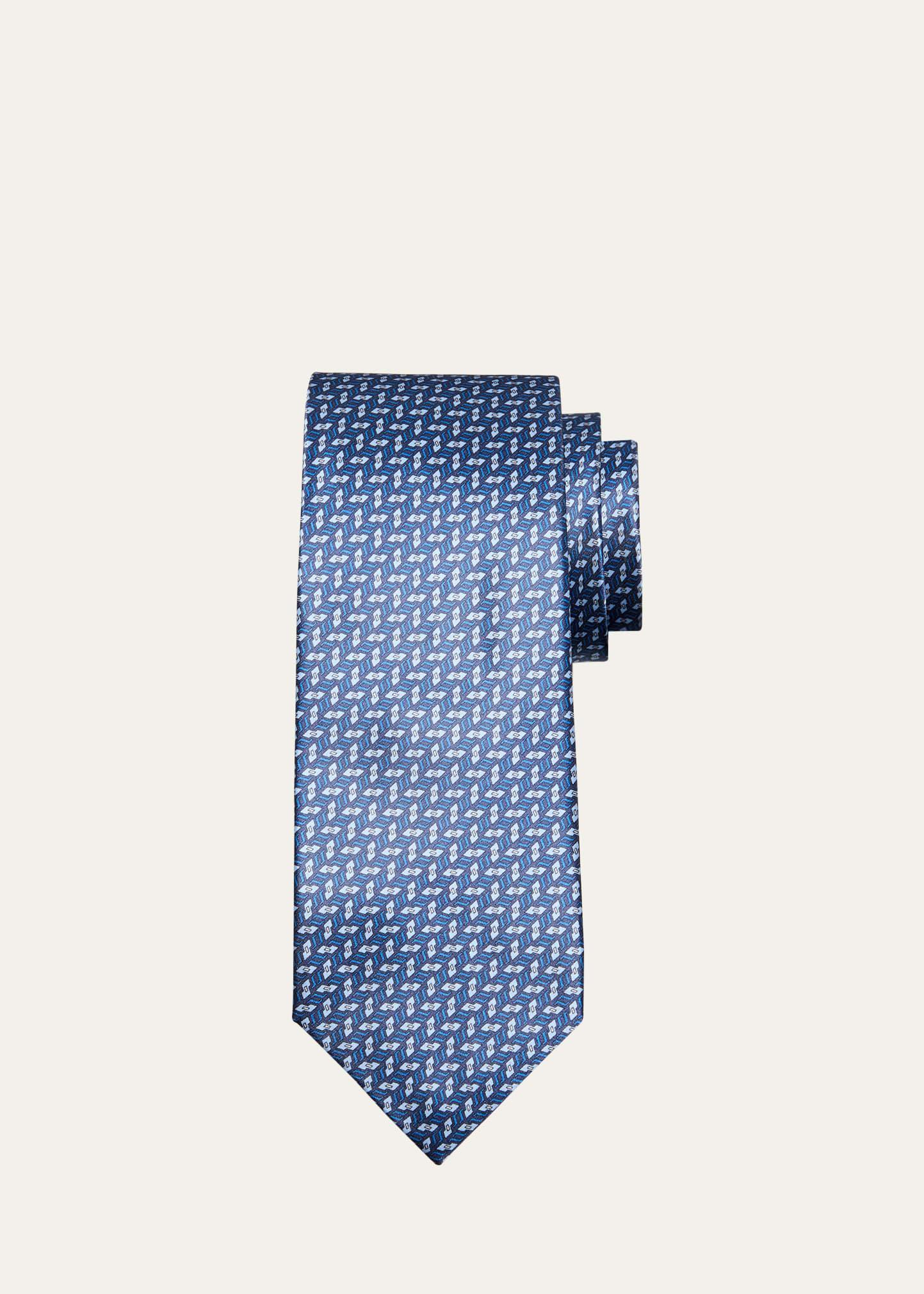 Mens Silk Geometric-Print Tie Product Image