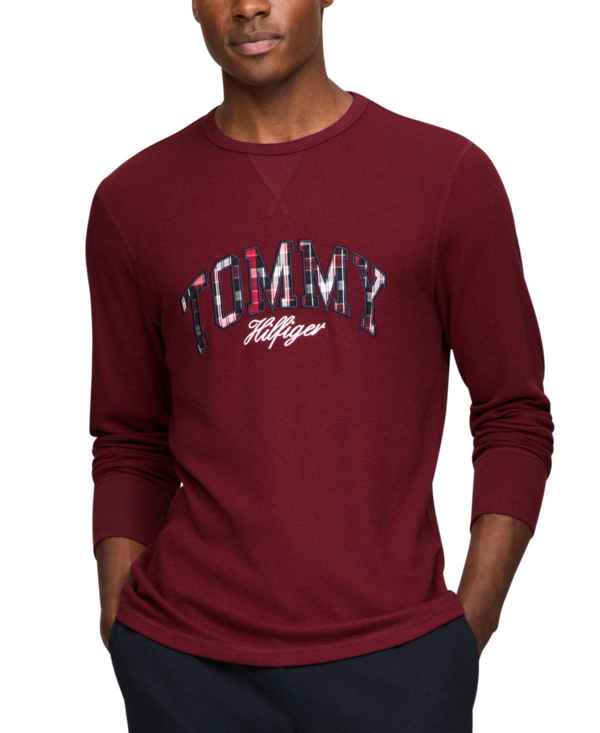 Tommy Hilfiger Mens Thermal Logo Long-Sleeve Pajama Shirt Product Image