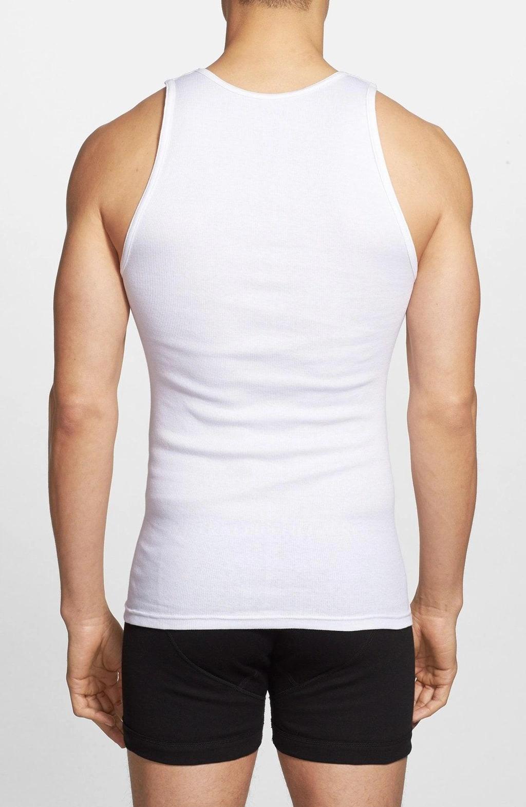 Men's Cotton Classic Undershirt Tank Top 3-pk In White Product Image