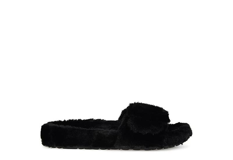 Journee Collection Womens Shadow Faux Fur Slide Slipper Product Image