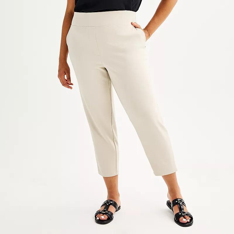 Plus Size Nine West Pull-On Staight Ankle Pants, Womens Product Image