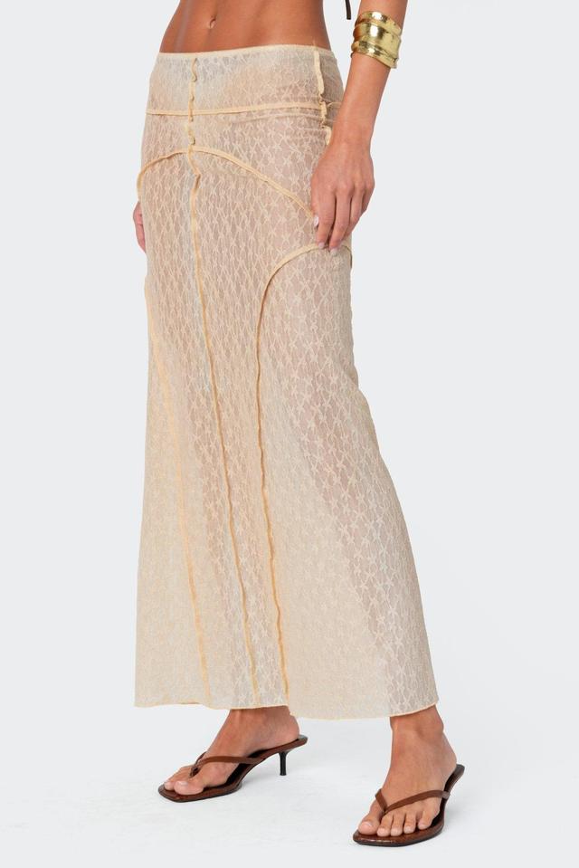 Inside Out Sheer Lace Maxi Skirt Product Image