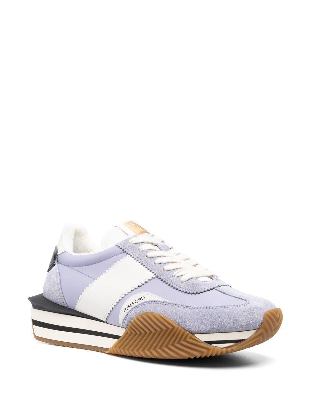 TOM FORD James Panelled Sneakers In Blue Product Image