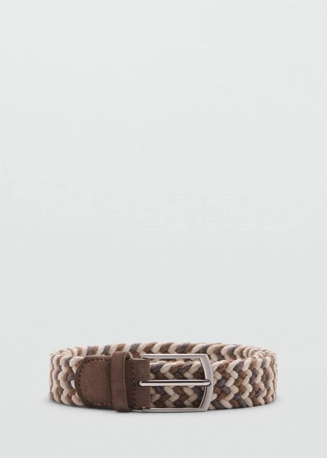 Braided elastic colored belt - Men | MANGO USA Product Image