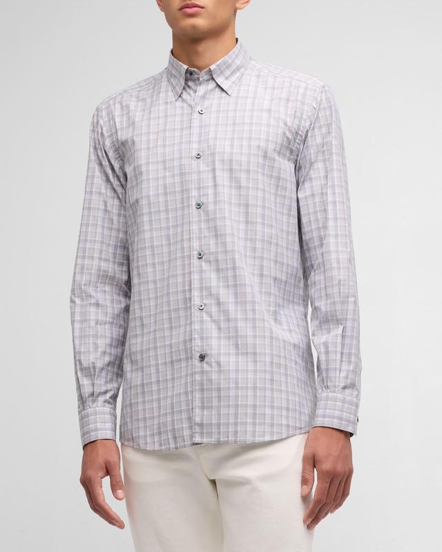 Mens Centoquaranta Plaid Twill Sport Shirt Product Image