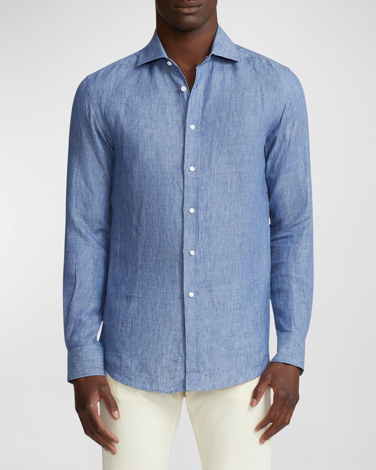 Mens Linen Chambray Sport Shirt Product Image