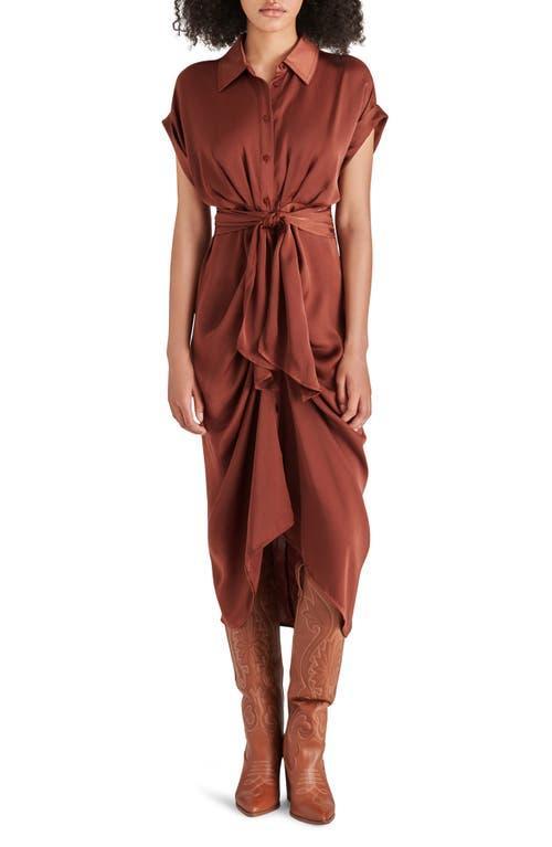 Steve Madden Tori Tie Waist Midi Shirtdress Product Image