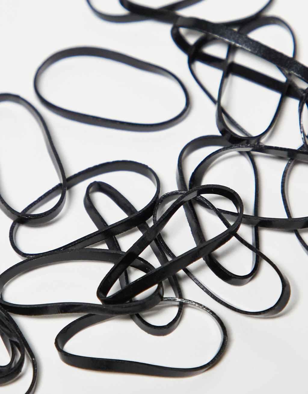 Pieces '100' Pack elastic hair bands in black Product Image