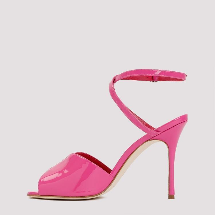 MANOLO BLAHNIK Pink Hourani 105 Heeled Sandals In Pink & Purple Product Image