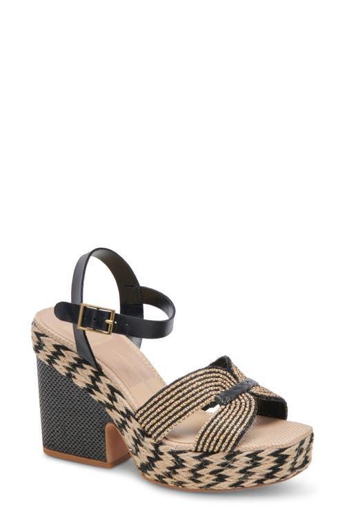 Dolce Vita Cale Raffia Ankle Strap Platform Sandals Product Image