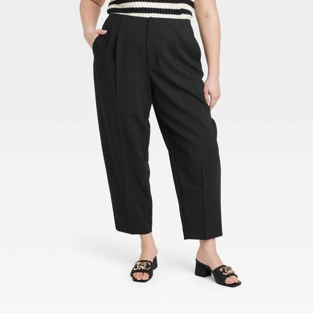 Womens High-Rise Tailored Trousers - A New Day Black 18 Product Image