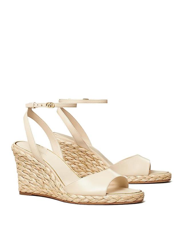 Tory Burch Womens Double T Buckled Espadrille Wedge Sandals Product Image