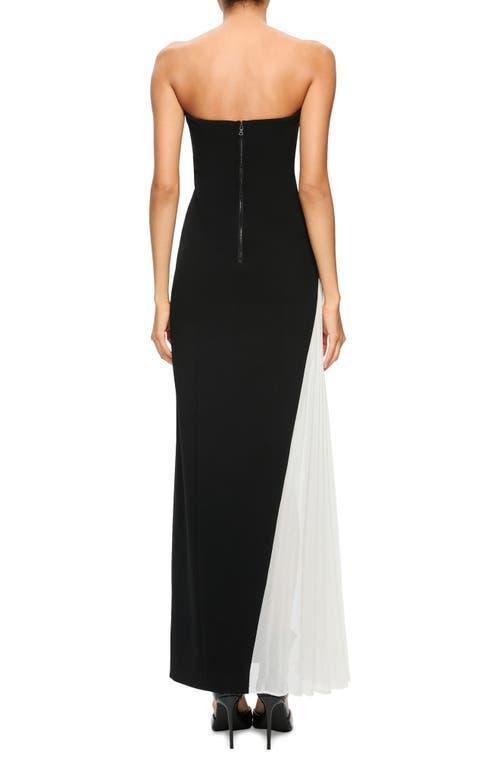 ALICE AND OLIVIA Retha Strapless Maxi Dress With Pleated Godet In Black Product Image